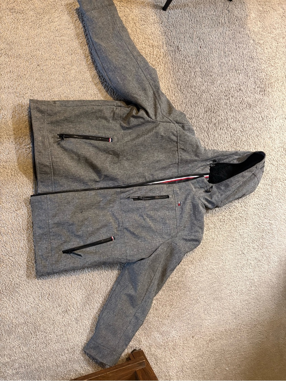 Tommy Hilfiger Men's Hooded Jacket in Gray